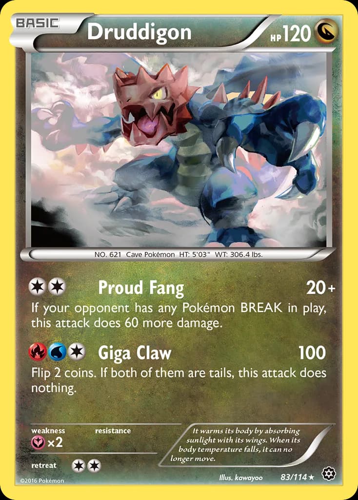 Steam Siege Druddigon card front, 83/114