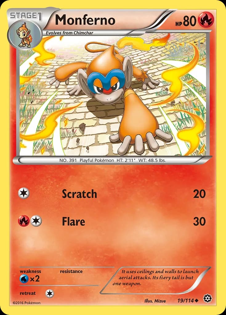 Steam Siege Monferno card front, 19/114