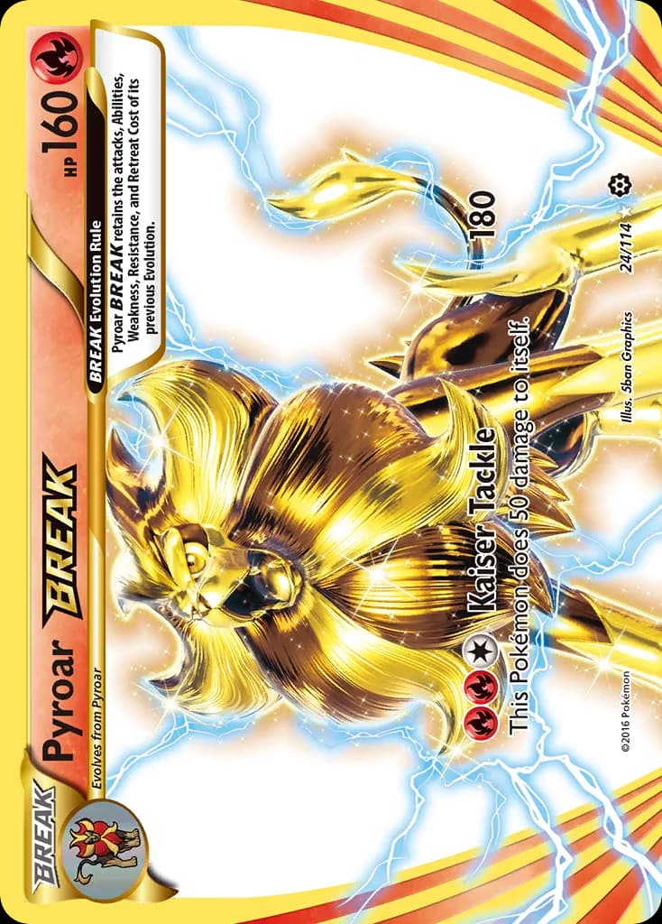 Steam Siege Pyroar BREAK card front, 24/114