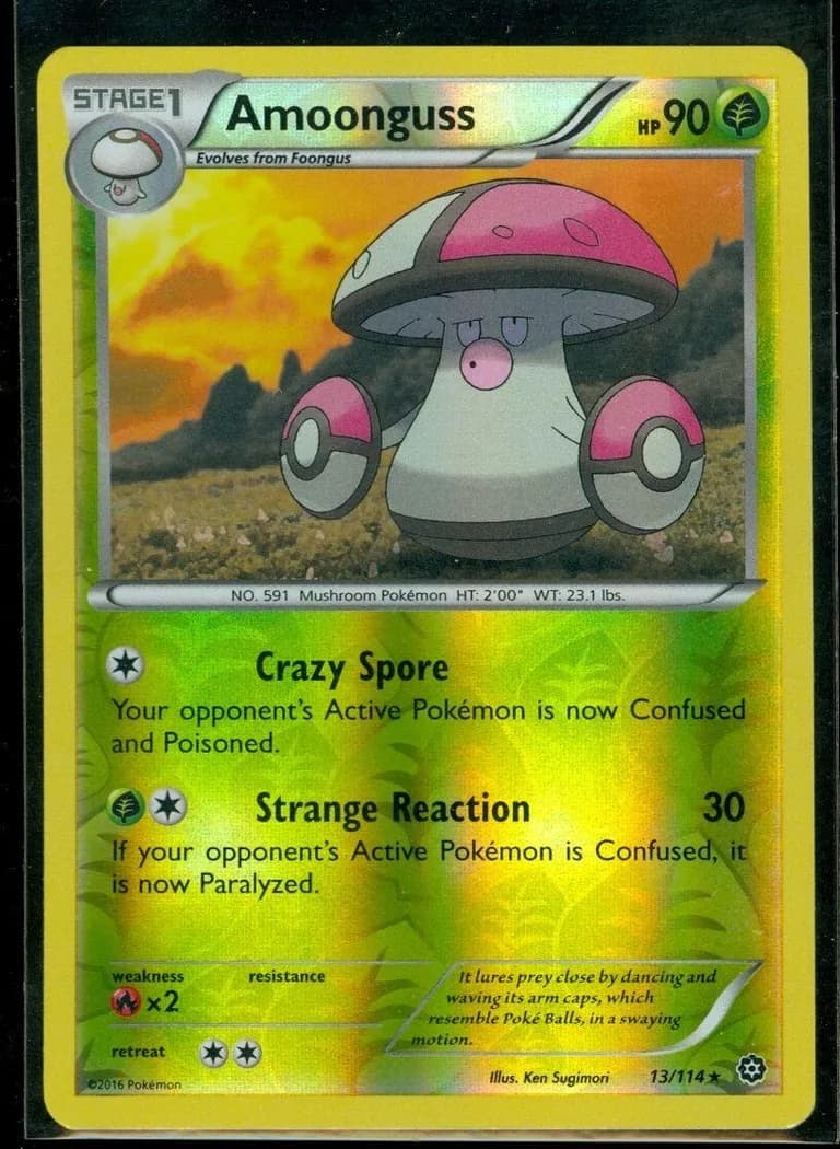 Amoonguss reverse holo card front, Steam Siege 13/114