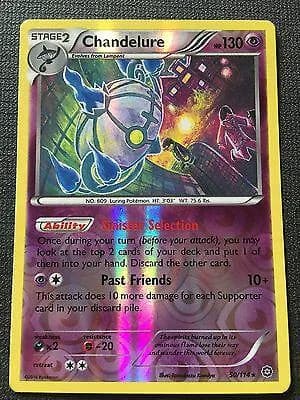 Chandelure reverse holo card front, Steam Siege 50/114