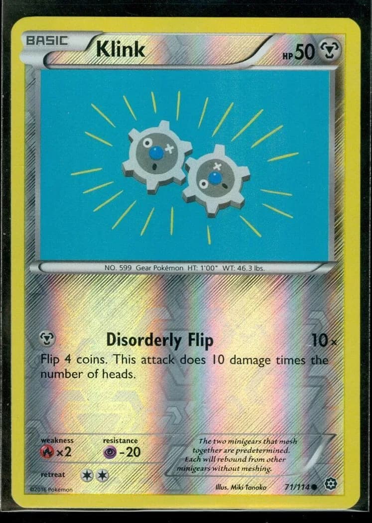 Klink reverse holo card front, Steam Siege 71/114