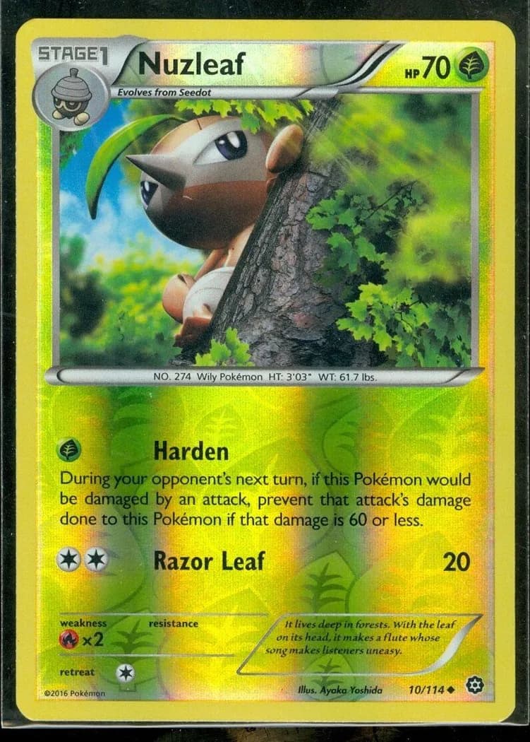 Nuzleaf reverse holo card front, Steam Siege 10/114