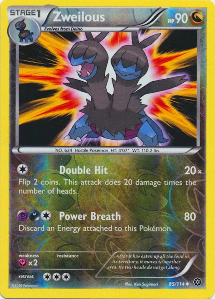 Zweilous reverse holo card front, Steam Siege 85/114