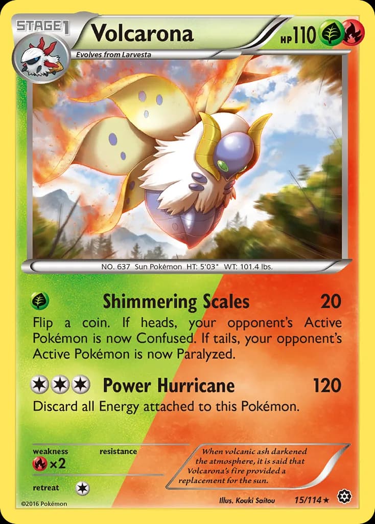 Volcarona card front, Steam Siege 15/114