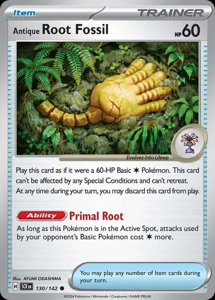 Stellar Crown Antique Root Fossil card front, 130/142