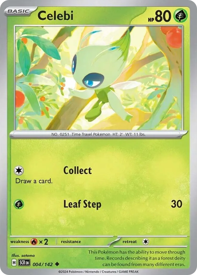 Celebi card front, Stellar Crown 4/142