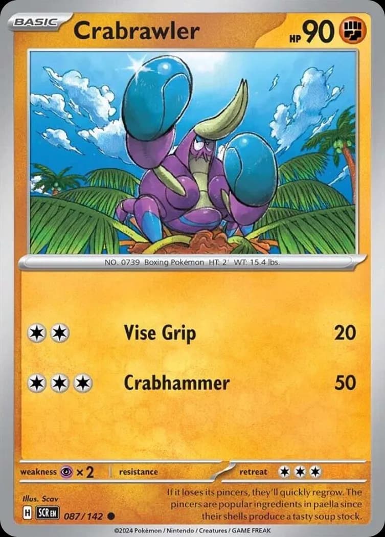 Stellar Crown Crabrawler card front, 87/142