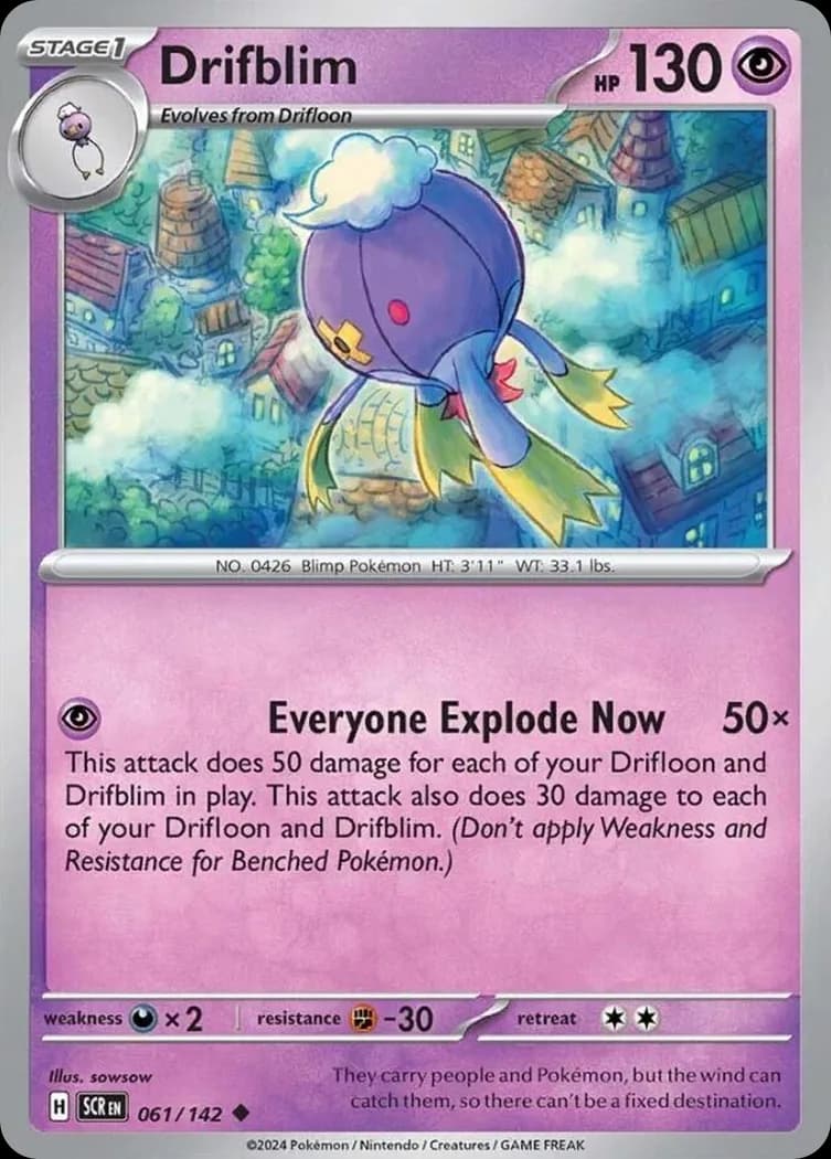 Stellar Crown Drifblim card front, 61/142