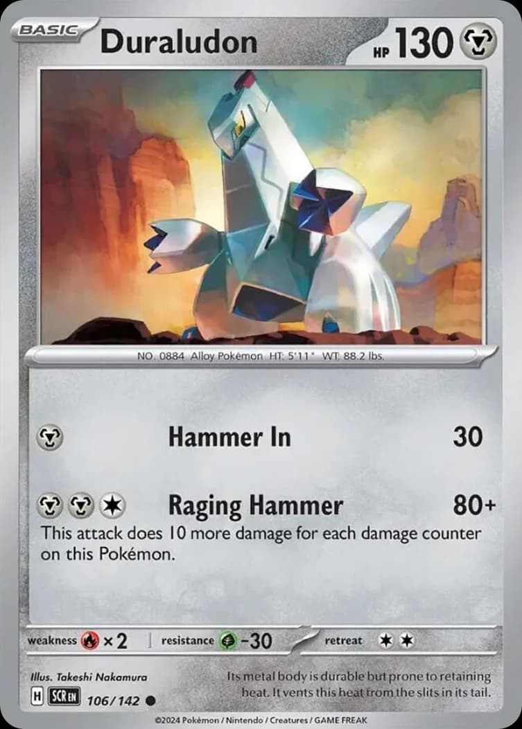 Stellar Crown Duraludon card front, 106/142