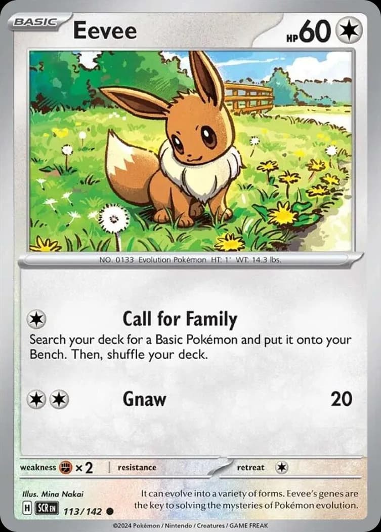 Stellar Crown Eevee card front, 113/142