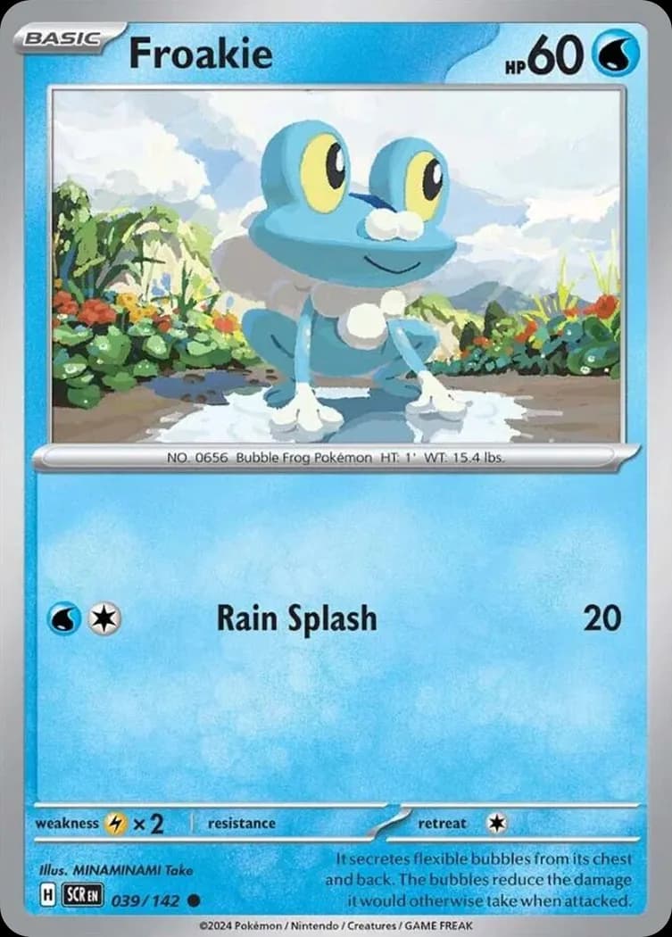 Stellar Crown Froakie card front, 39/142