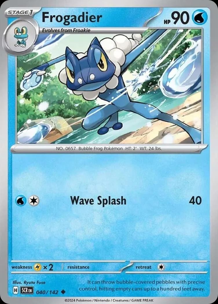 Stellar Crown Frogadier card front, 40/142