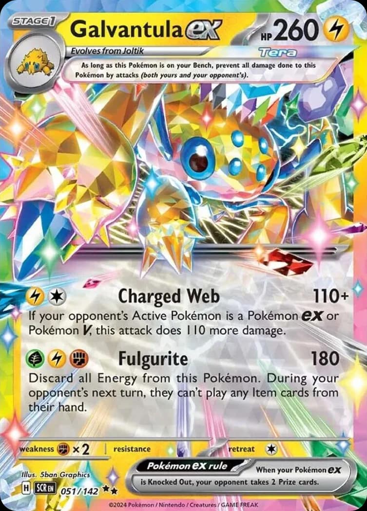 Stellar Crown Galvantula ex card front, 51/142