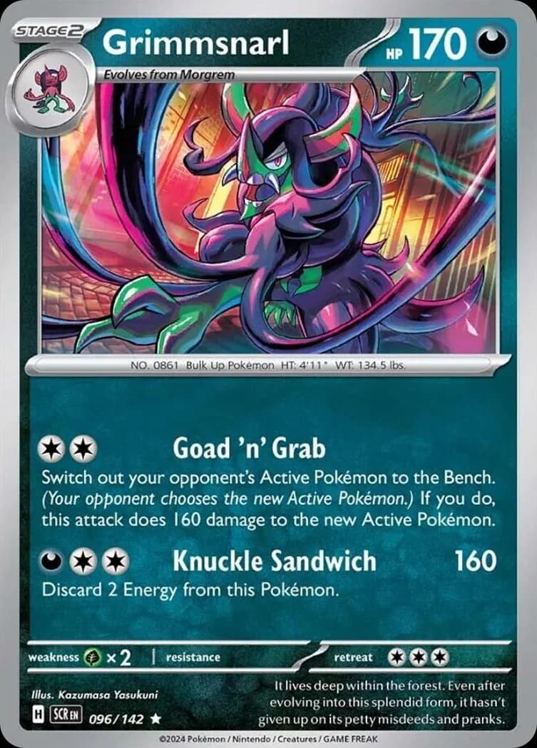 Stellar Crown Grimmsnarl card front, 96/142