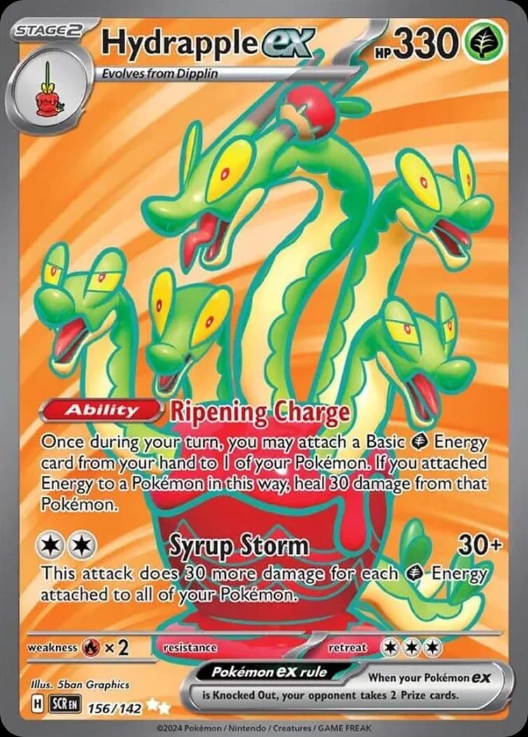 Stellar Crown Hydrapple ex card front, 156/142
