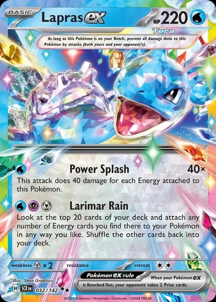 Lapras ex card front, Stellar Crown 32/142