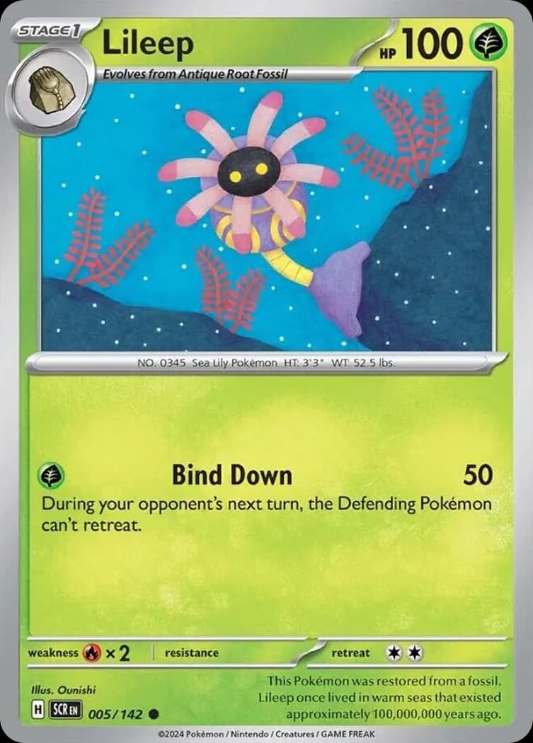Stellar Crown Lileep card front, 5/142