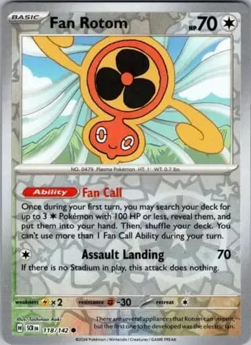 Fan Rotom reverse holo card front, Stellar Crown 118/142