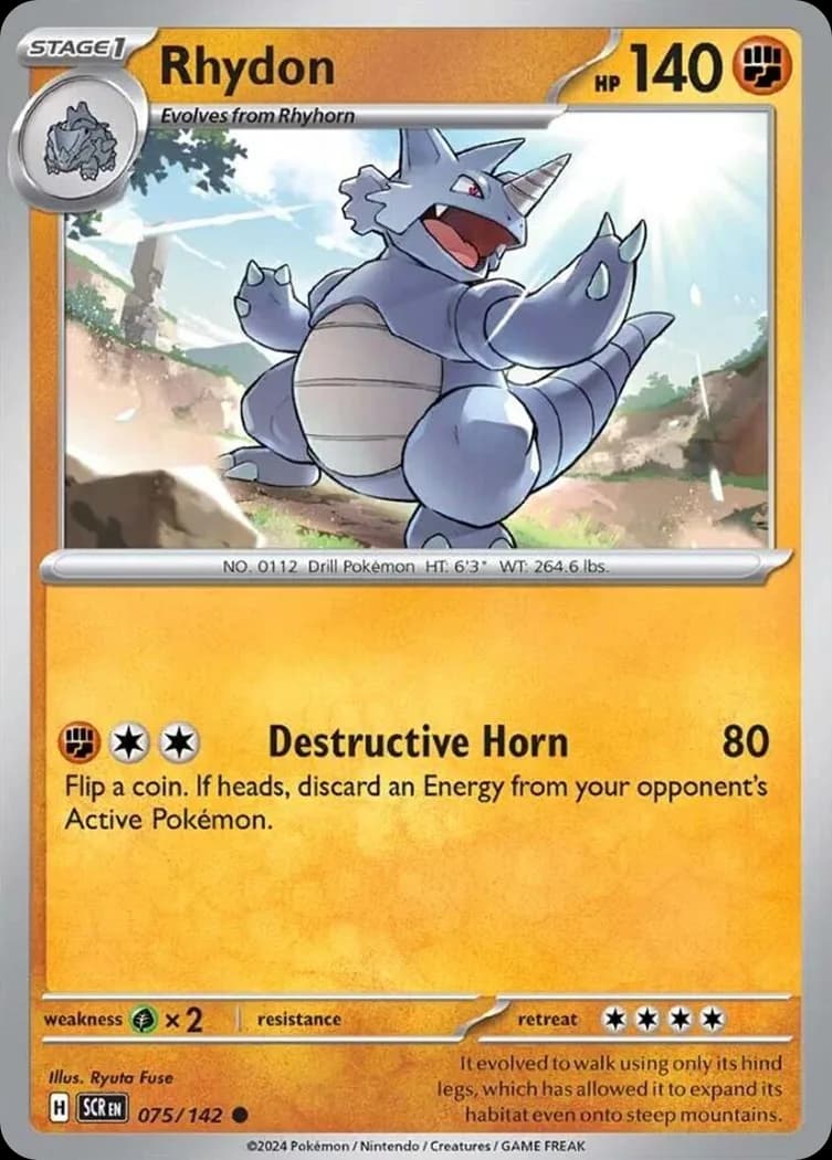 Stellar Crown Rhydon card front, 75/142