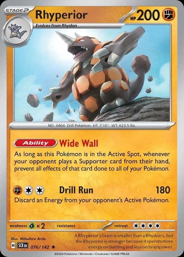 Stellar Crown Rhyperior card front, 76/142