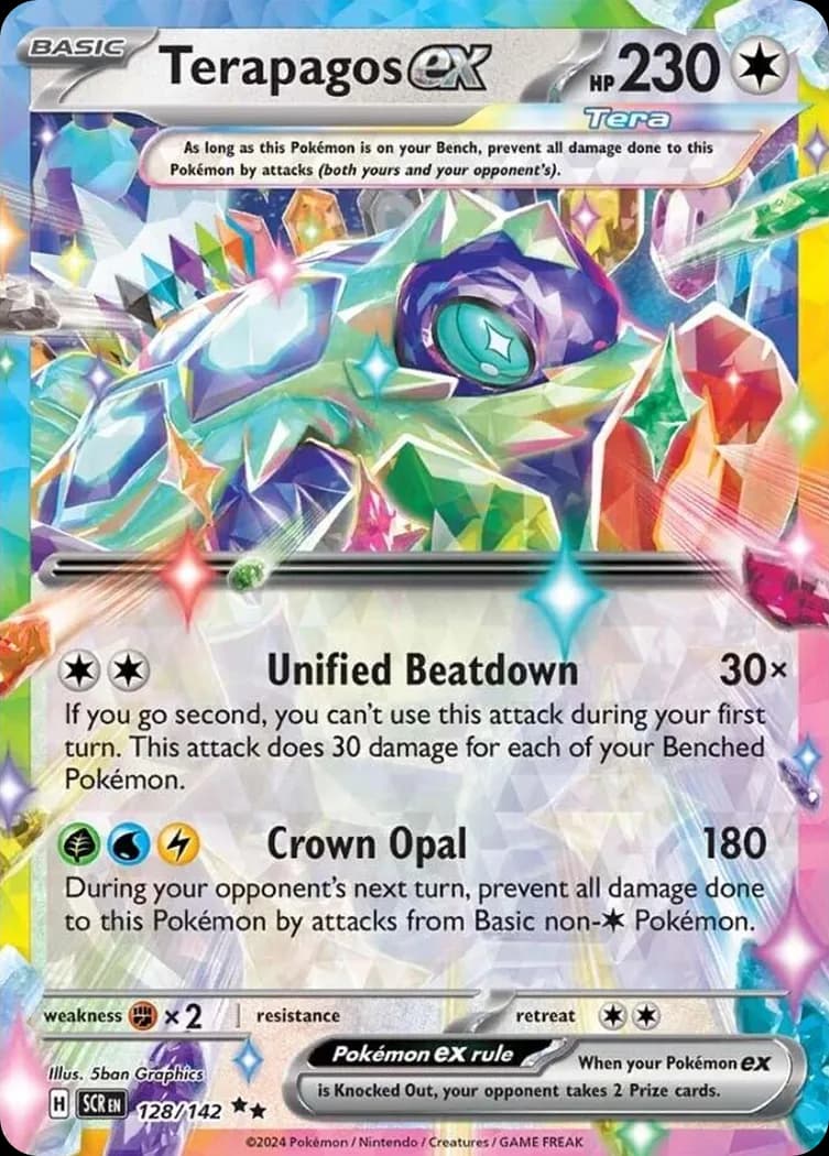 Stellar Crown Terapagos ex card front, 128/142