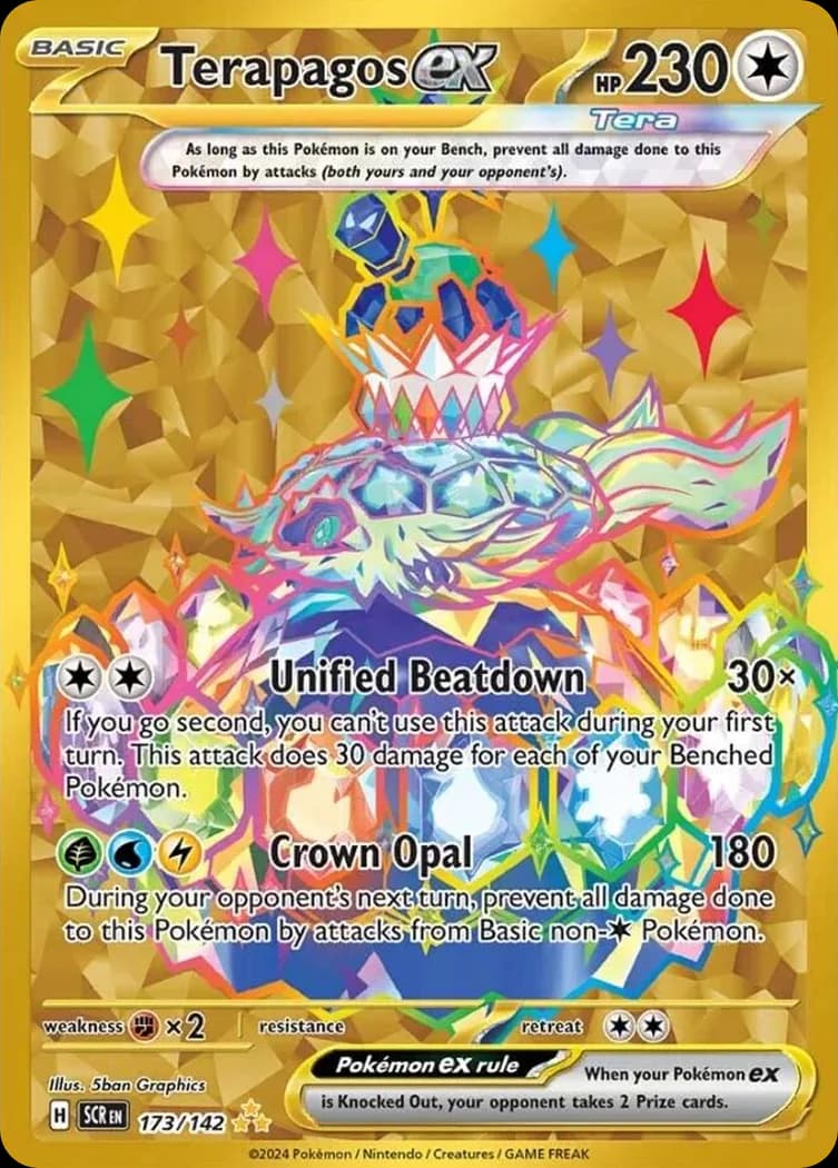 Stellar Crown Terapagos ex card front, 173/142