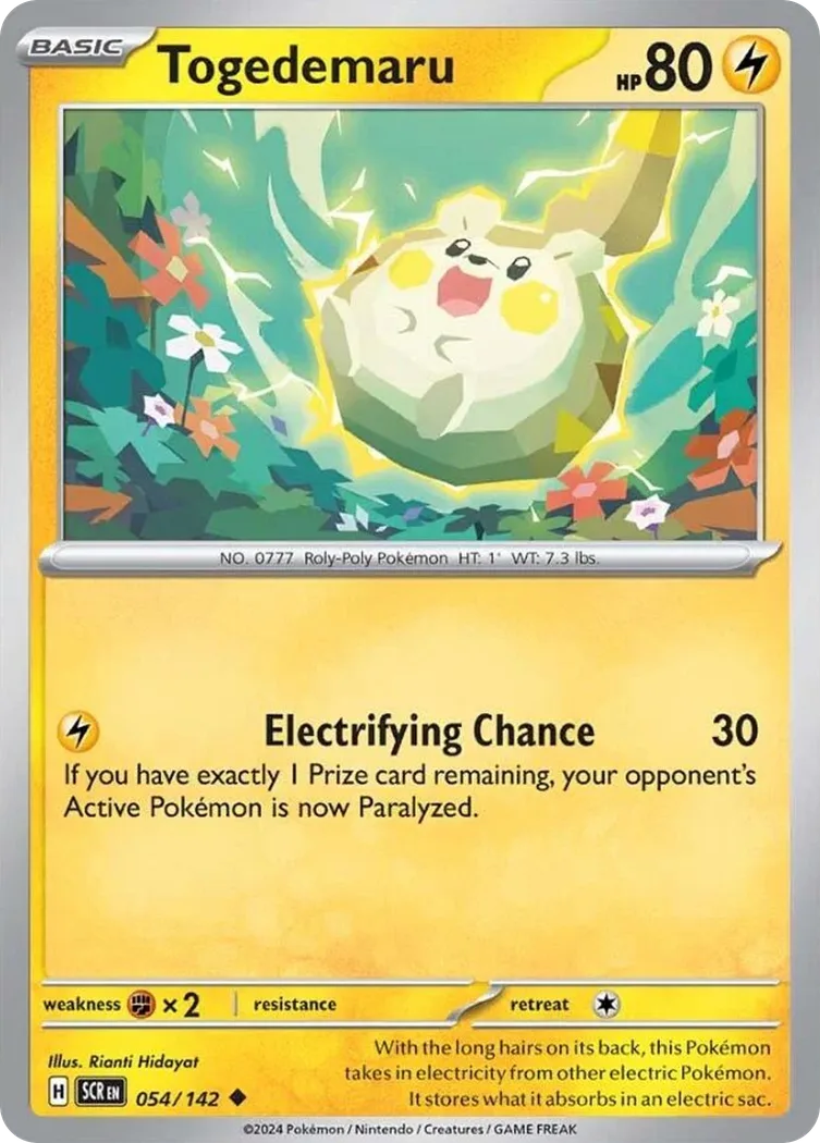 Stellar Crown Togedemaru card front, 54/142