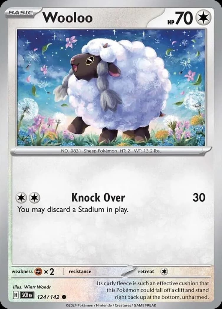 Stellar Crown Wooloo card front, 124/142