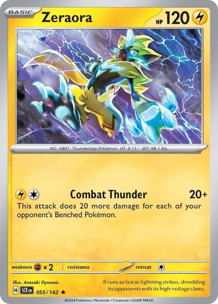 Stellar Crown Zeraora card front, 55/142