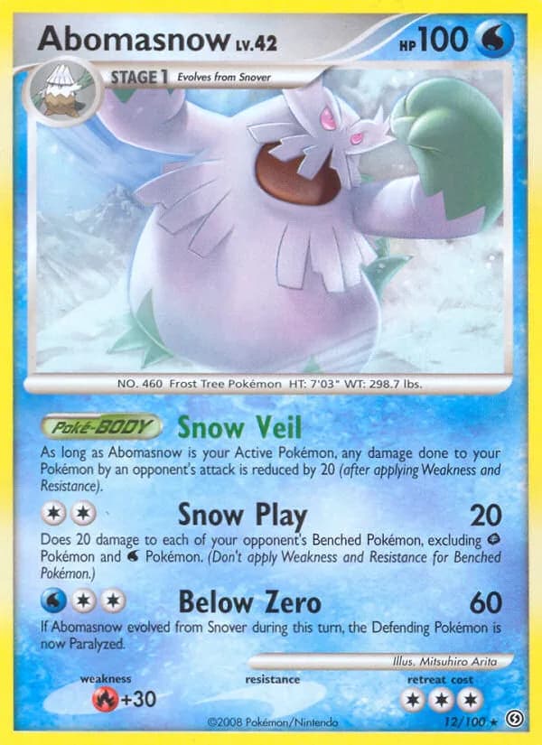 Stormfront Abomasnow card front, 12/100