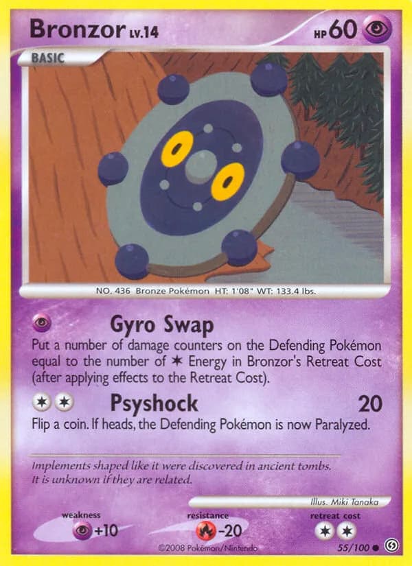 Stormfront Bronzor card front, 55/100