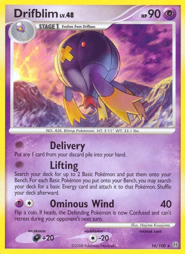 Stormfront Drifblim card front, 16/100