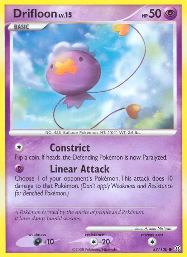 Stormfront Drifloon card front, 58/100