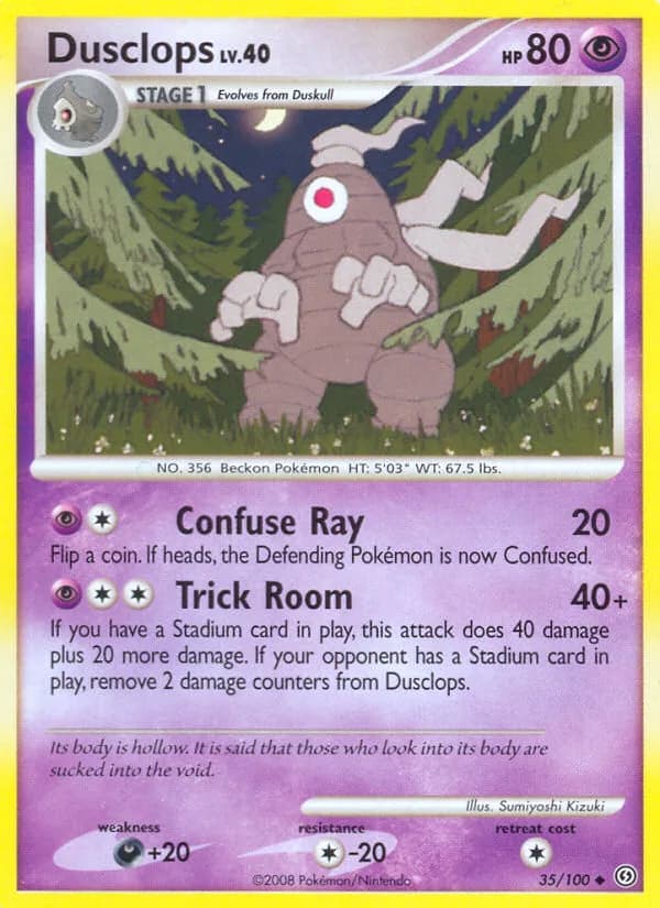Stormfront Dusclops card front, 35/100