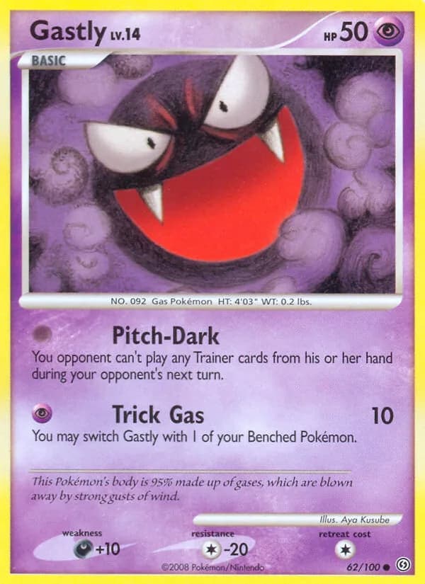 Stormfront Gastly card front, 62/100
