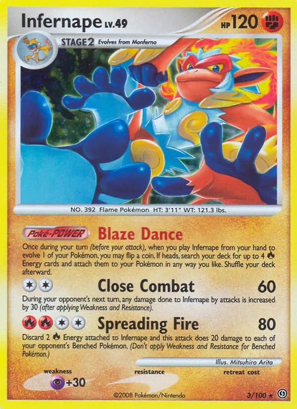Infernape card front, Stormfront 3/100
