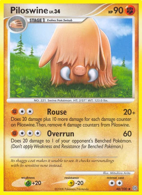 Stormfront Piloswine card front, 46/100