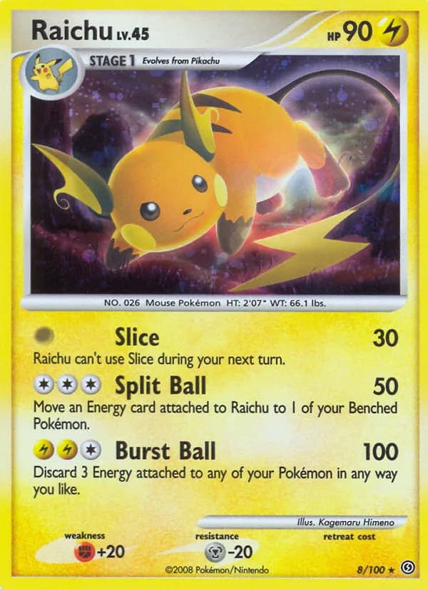 Raichu card front, Stormfront 8/100