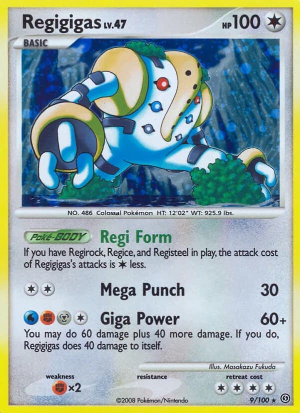 Stormfront Regigigas card front, 9/100