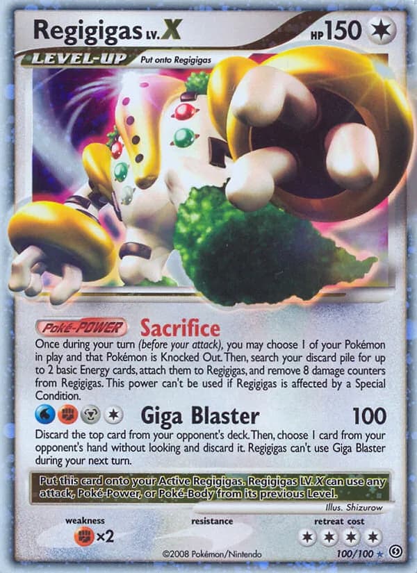 Stormfront Regigigas LV.X card front, 100/100