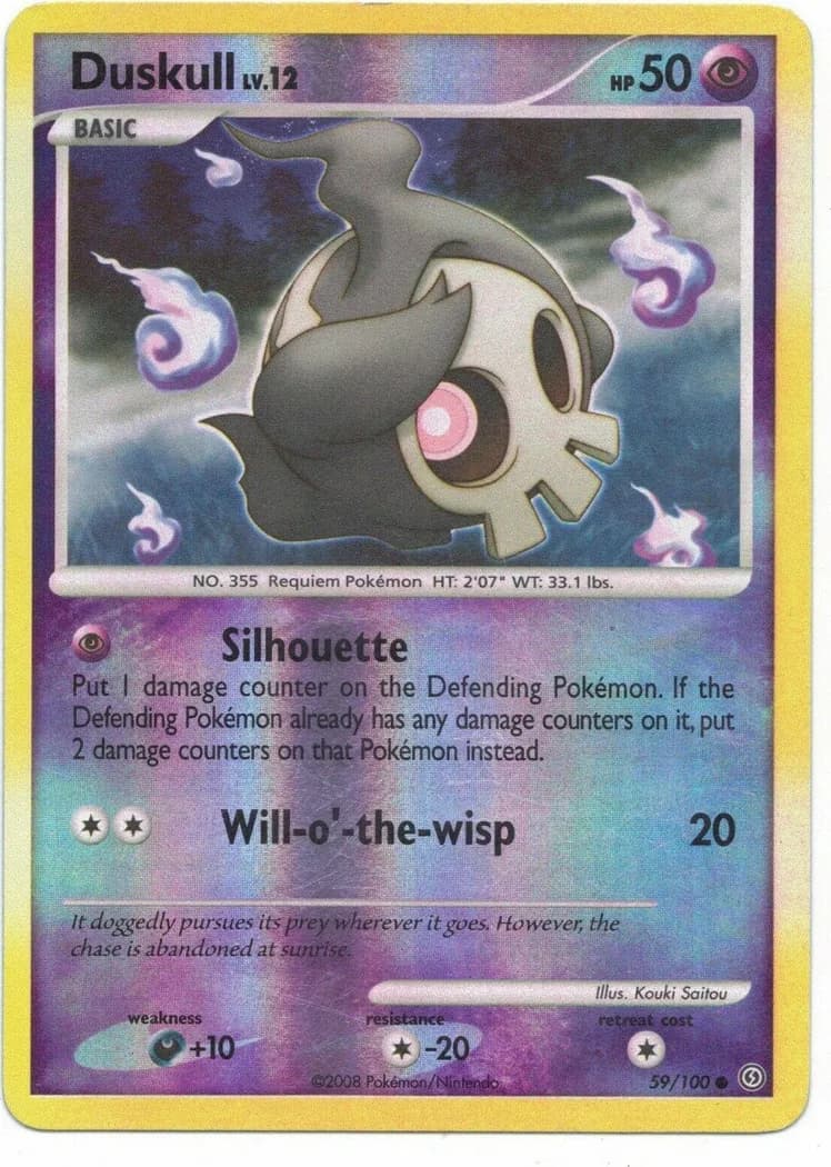 Duskull reverse holo card front, Stormfront 59/100