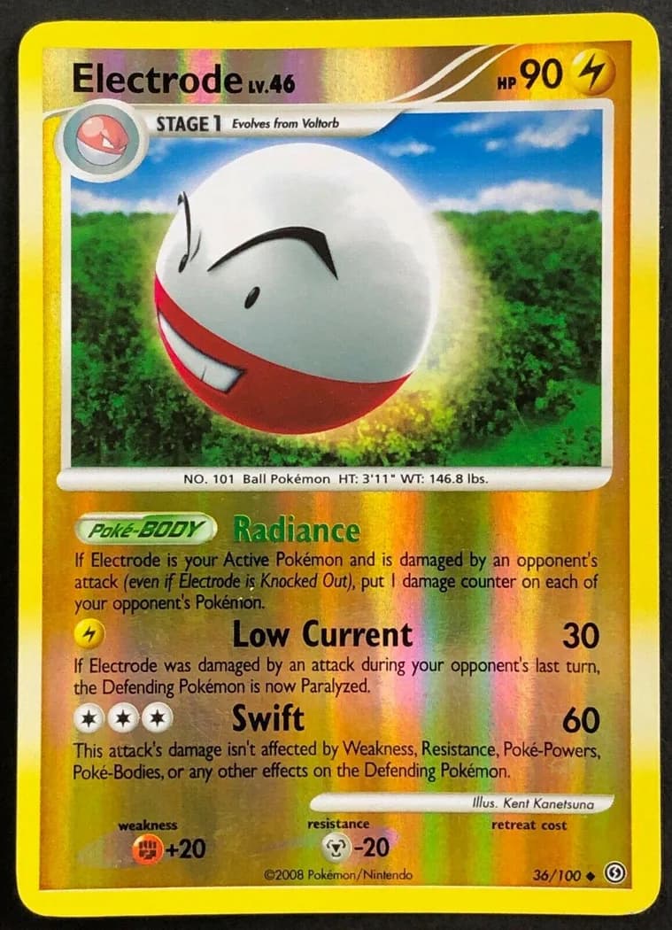 Electrode reverse holo card front, Stormfront 36/100