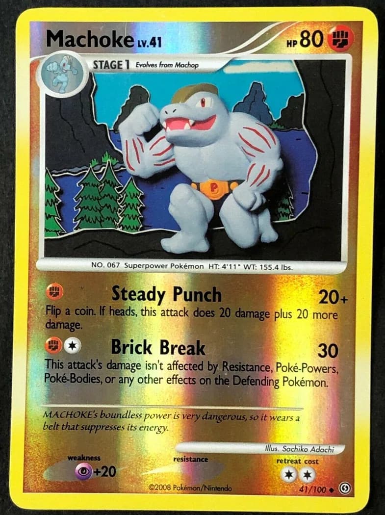 Machoke reverse holo card front, Stormfront 41/100