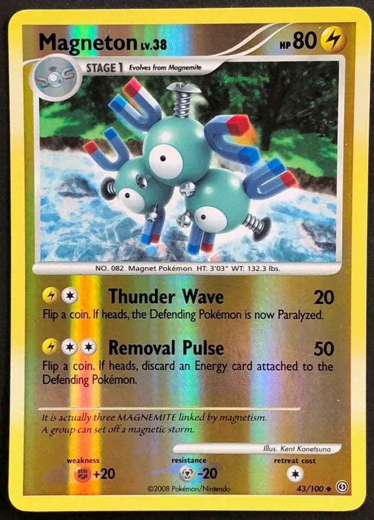 Magneton reverse holo card front, Stormfront 43/100