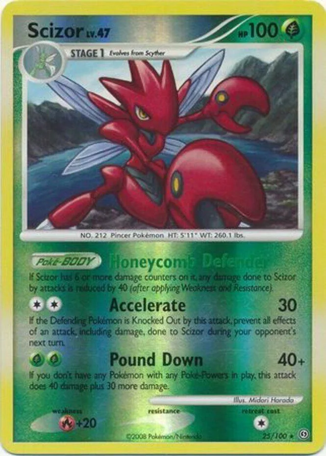 Scizor reverse holo card front, Stormfront 25/100