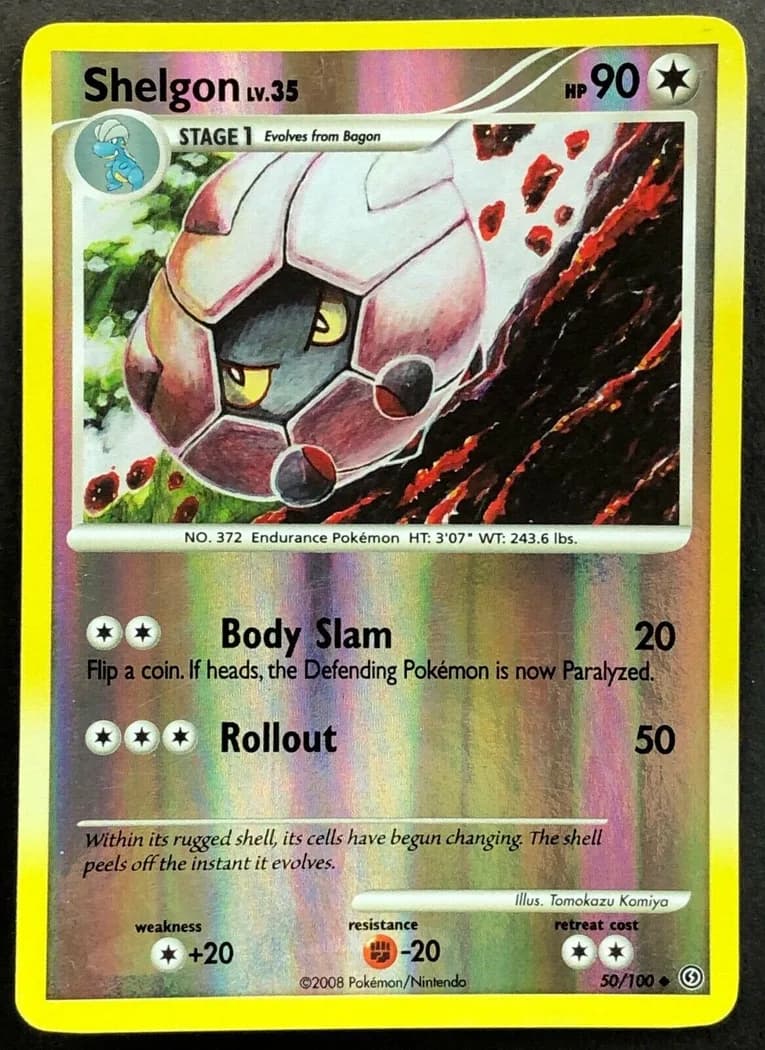Shelgon reverse holo card front, Stormfront 50/100