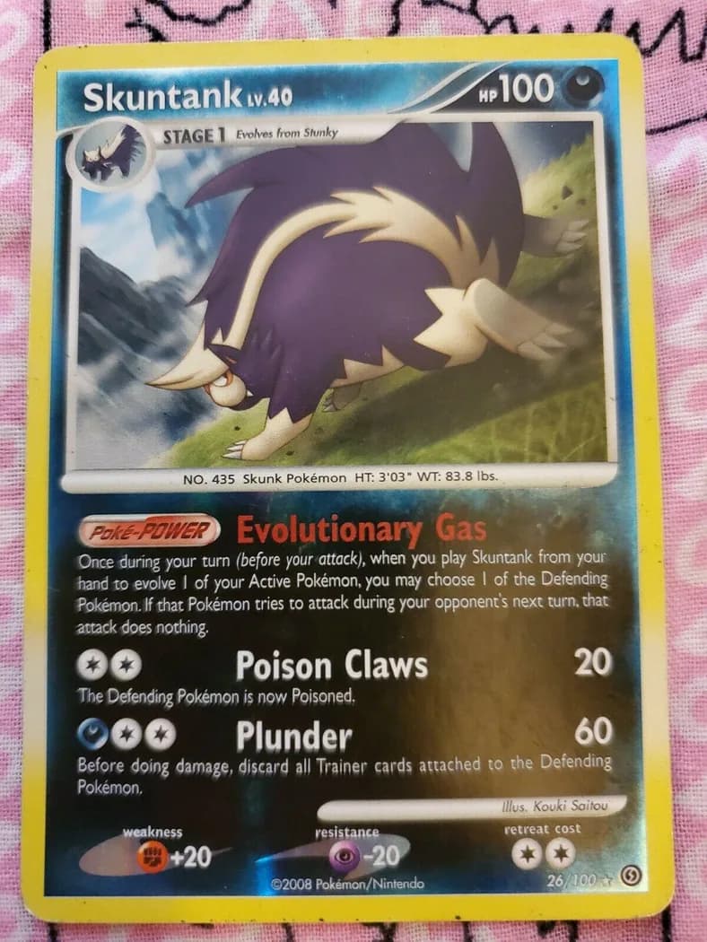 Skuntank reverse holo card front, Stormfront 26/100