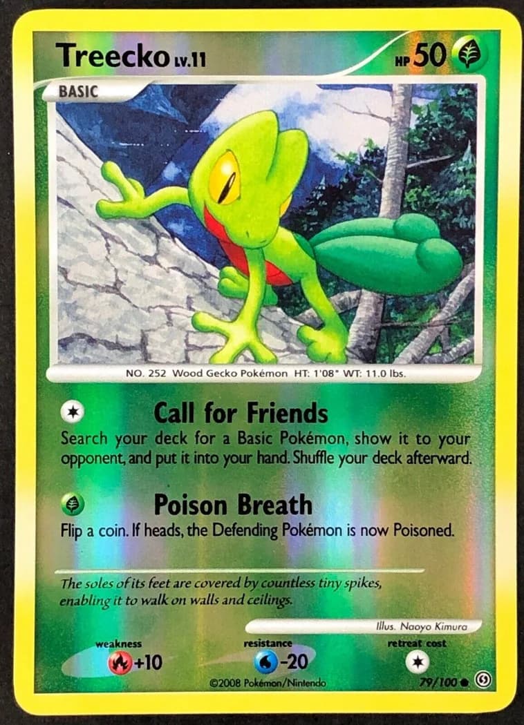 Treecko reverse holo card front, Stormfront 79/100