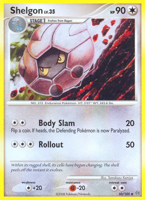 Stormfront Shelgon card front, 50/100